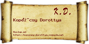 Kopácsy Dorottya névjegykártya